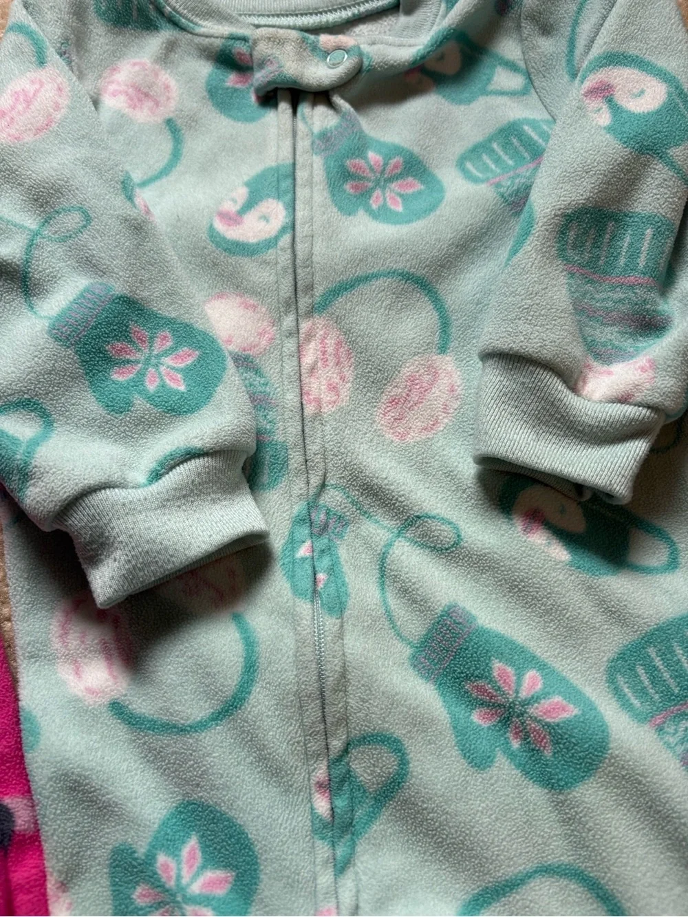 12M Fleece Onesie Sleepers by Carters - Footies Bundle